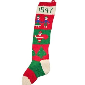Hand Knitted Personalized 1947 JOHN 23" Christmas Stocking
